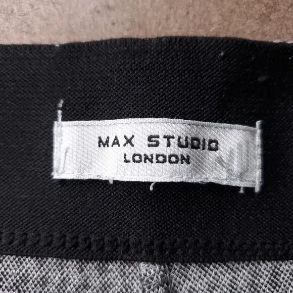 Max Studio Wide Leg Sailor Pants Houndstooth Slipon Stretch Women 28 Black White - Picture 4 of 13